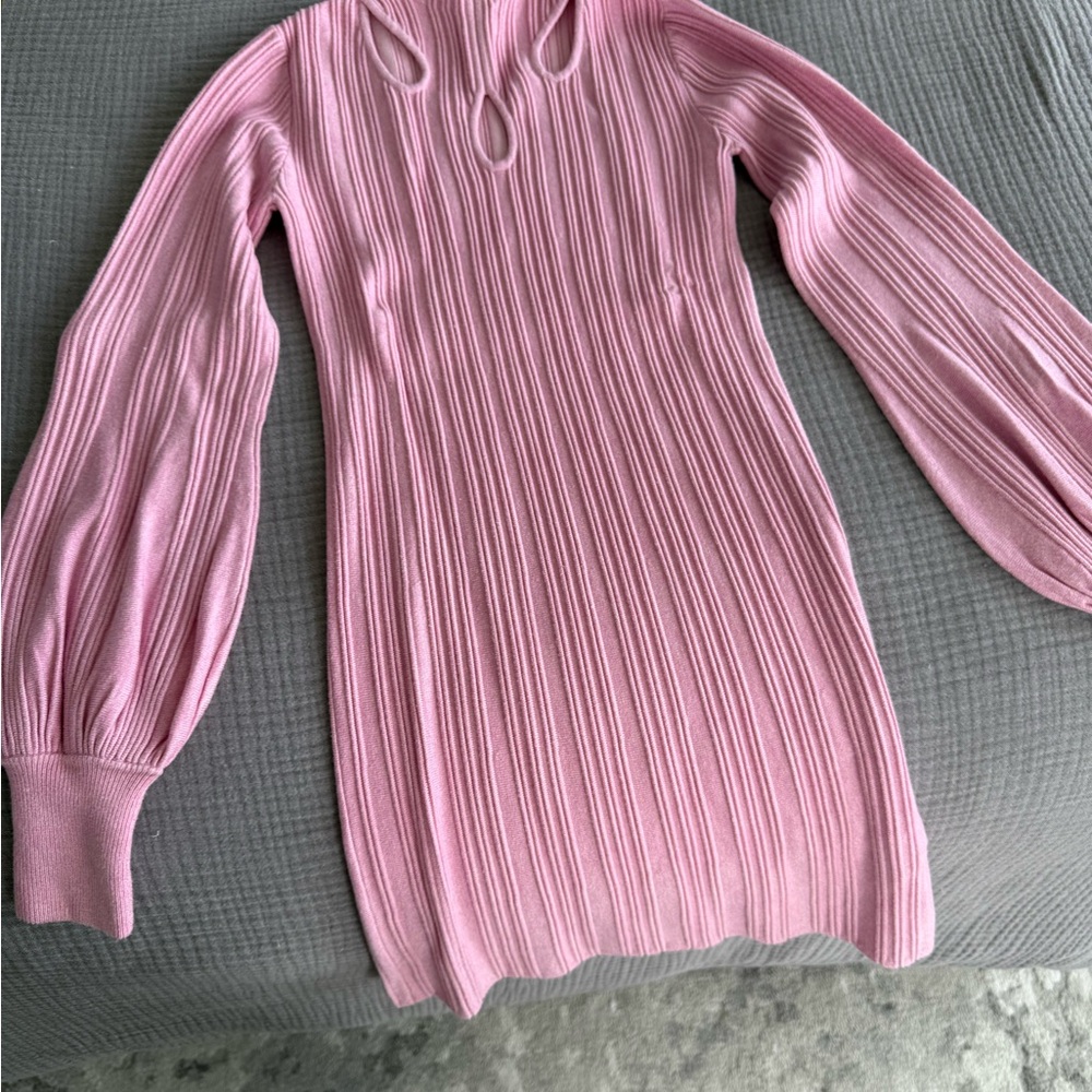 SALE Acler Dress Mary Pink Fairy Floss Knitted Ribbed Stretch Mini